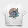 Tropical Skull, Tricou Oversize Barbati (Unisex)