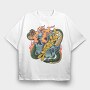 Tropical Skull 1, Tricou Oversize Barbati (Unisex)