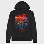 Stranger Things Hawkins, Hanorac Oversize Barbati (Unisex)