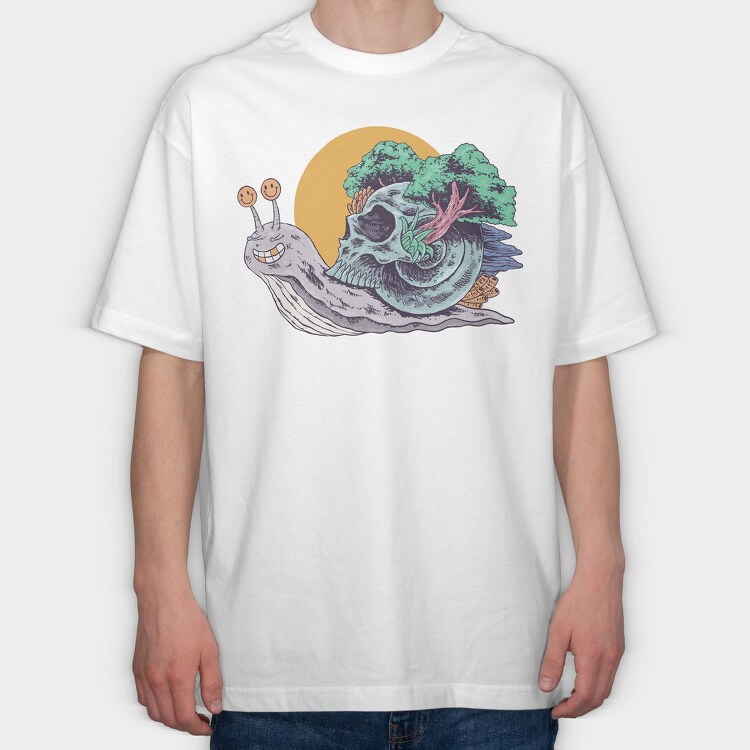 Snail Skull, Tricou Oversize Barbati (Unisex)