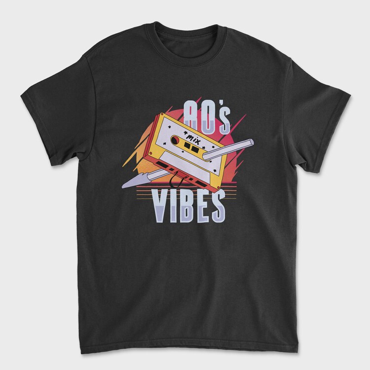 80 S Vibes Cassette, Tricou Barbati (Unisex)
