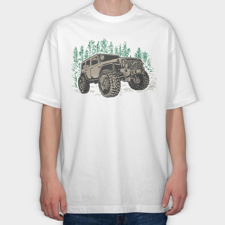 Offroad Jeep, Tricou Oversize Barbati (Unisex)