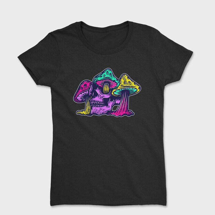 Skull and Smurf Rough Texture Illustrations, Tricou Femei