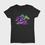 Skull and Smurf Rough Texture Illustrations, Tricou Femei