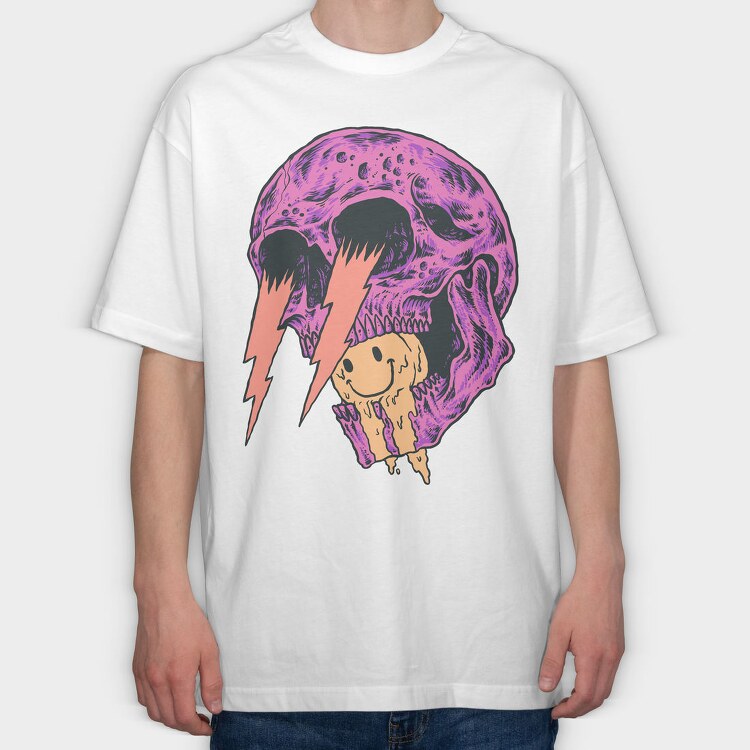 Skull Smile, Tricou Oversize Barbati (Unisex)