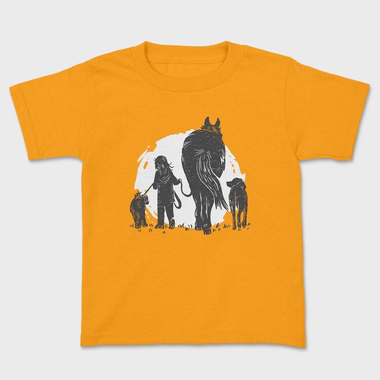 Girl And Animals, Tricou Copii
