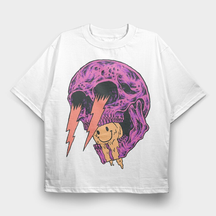 Skull Smile, Tricou Oversize Barbati (Unisex)