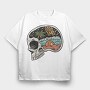 Skull Beach 2, Tricou Oversize Barbati (Unisex)