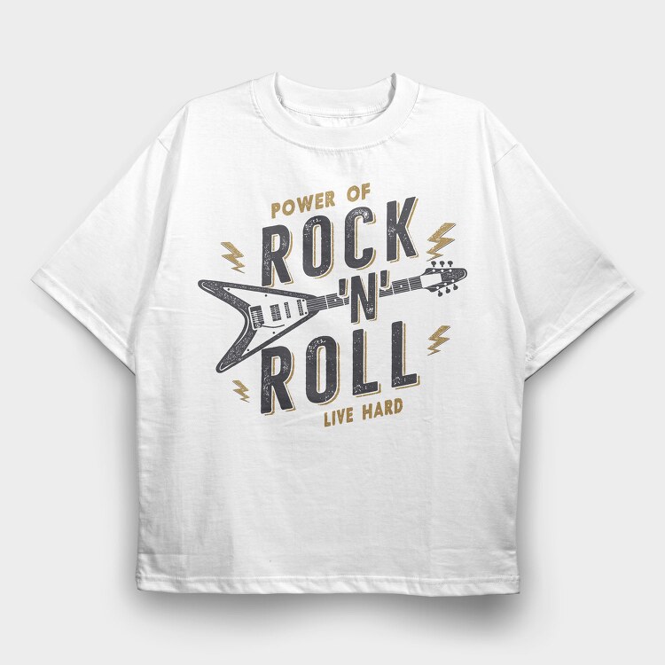 Rock N Roll, Tricou Oversize Barbati (Unisex)