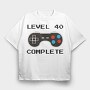Retro Gamepad Lvl 40 Complete, Tricou Oversize Barbati (Unisex)