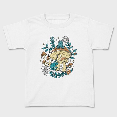 Cottagecore Moshrooms Frogs, Tricou Copii