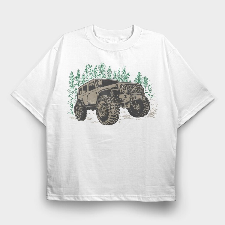 Offroad Jeep, Tricou Oversize Barbati (Unisex)