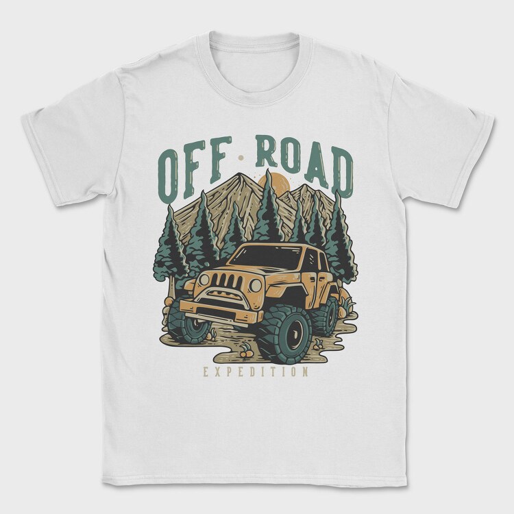 Off Road Expedition With Off Road Car in the Middle of Mountain, Tricou Barbati (Unisex)