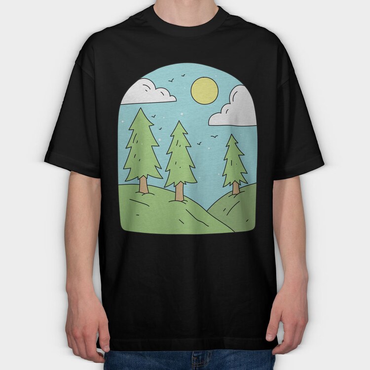 Landscape Nature 8, Tricou Oversize Barbati (Unisex)
