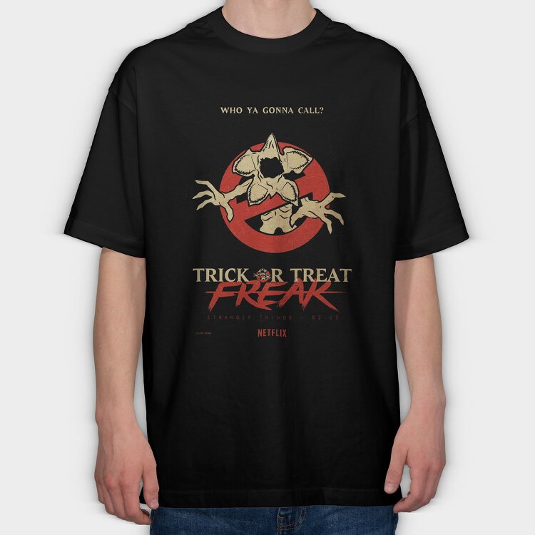 Trick Or Treat Stranger Things, Tricou Oversize Barbati (Unisex)
