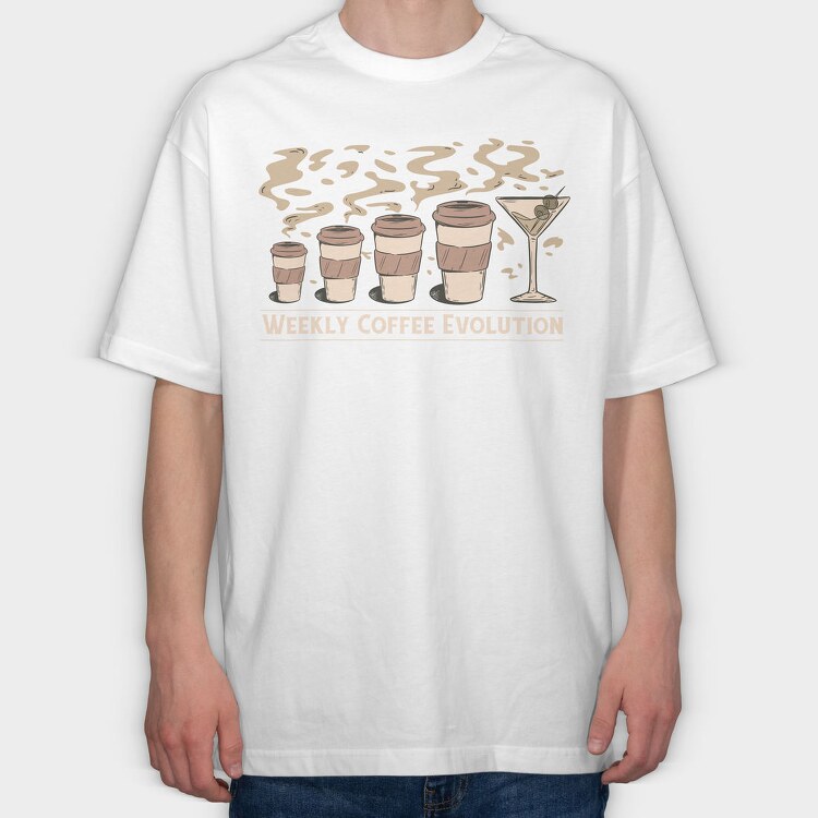 Coffee Drink Evolution Weekly, Tricou Oversize Barbati (Unisex)