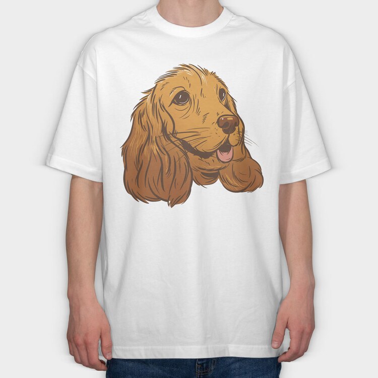 Coker Spaniel Dog, Tricou Oversize Barbati (Unisex)