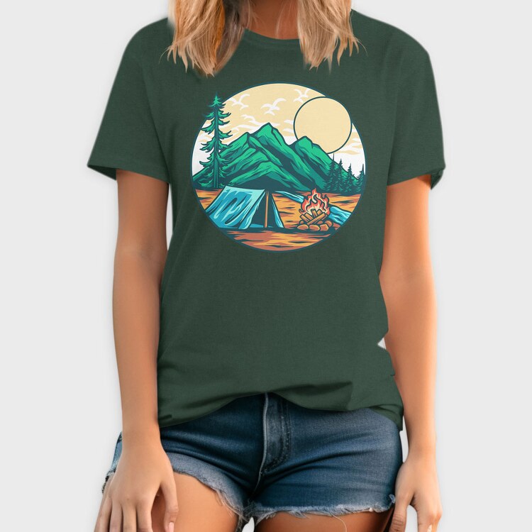 Camping Illustration 9, Tricou Barbati (Unisex)