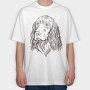 Cocker Illustration Spaniel Dog, Tricou Oversize Barbati (Unisex)