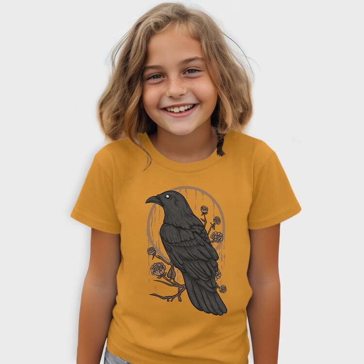 Raven Perch on the Flower Branch, Tricou Copii