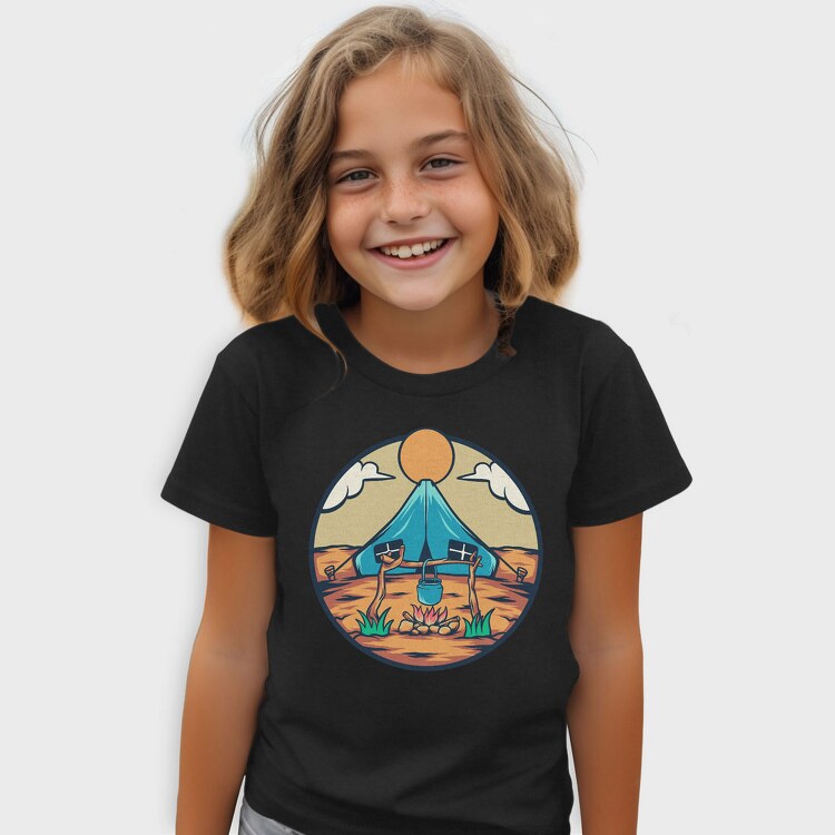 Camping Illustration, Tricou Copii