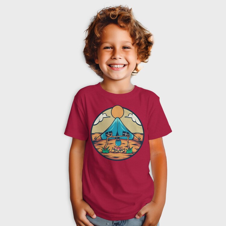 Camping Illustration, Tricou Copii