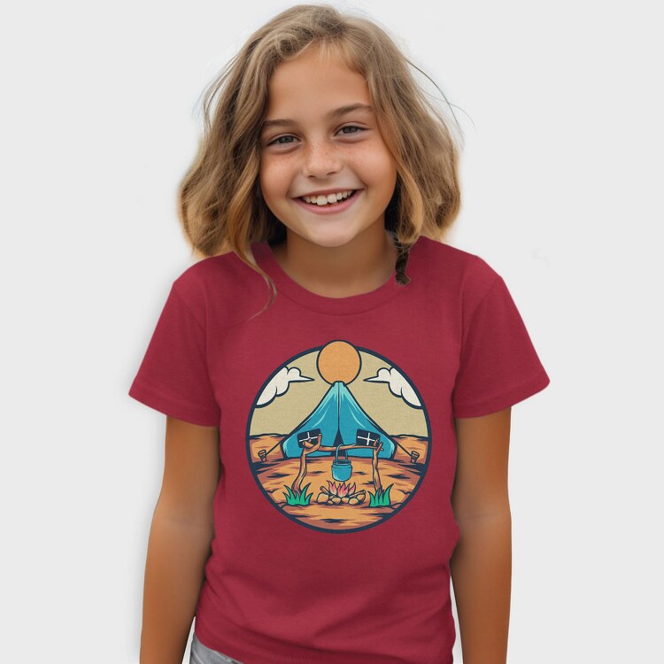 Camping Illustration, Tricou Copii