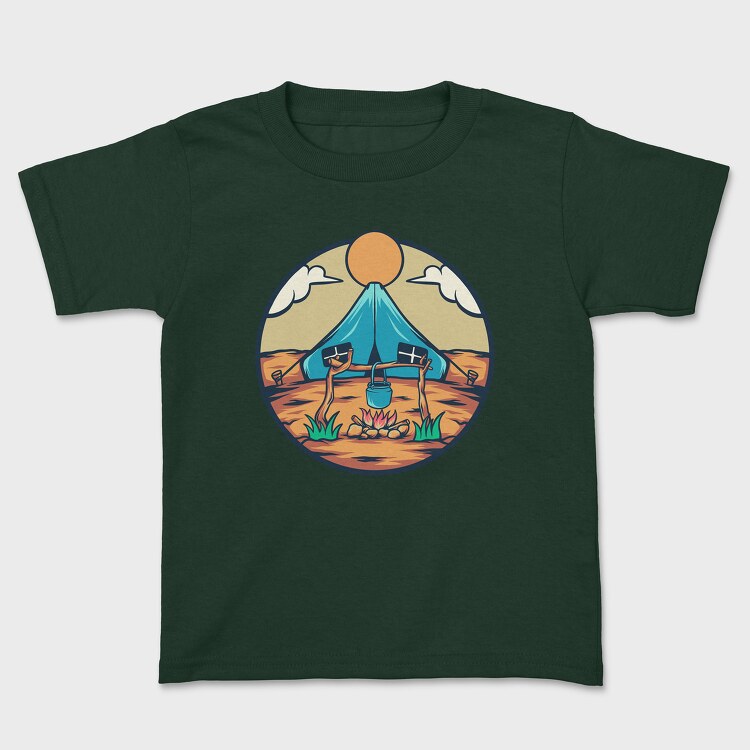 Camping Illustration, Tricou Copii