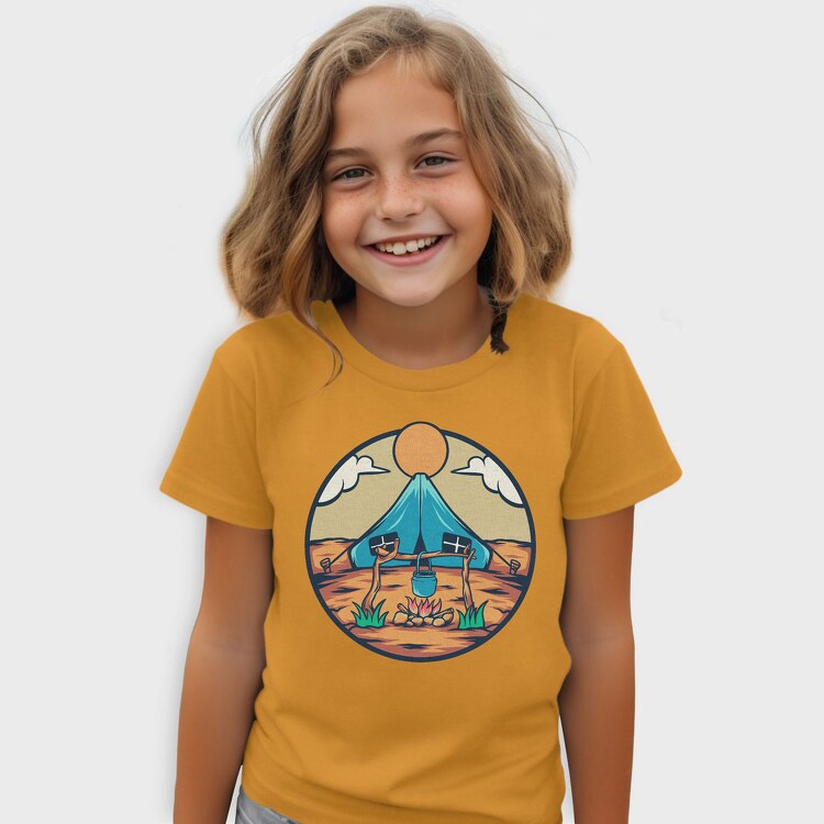 Camping Illustration, Tricou Copii