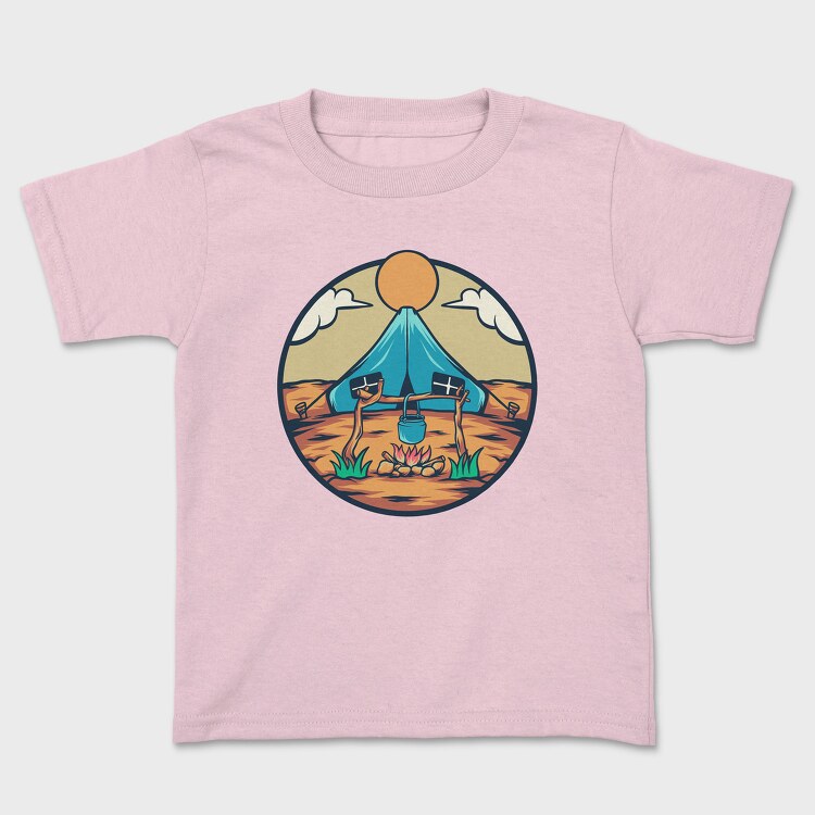 Camping Illustration, Tricou Copii