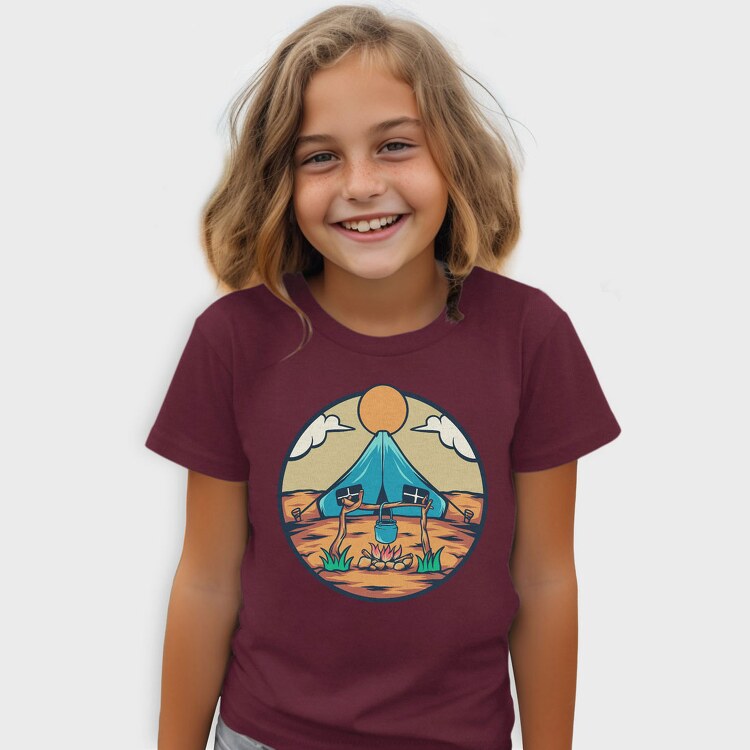 Camping Illustration, Tricou Copii