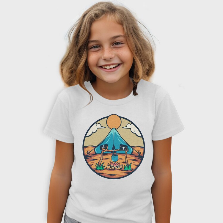 Camping Illustration, Tricou Copii
