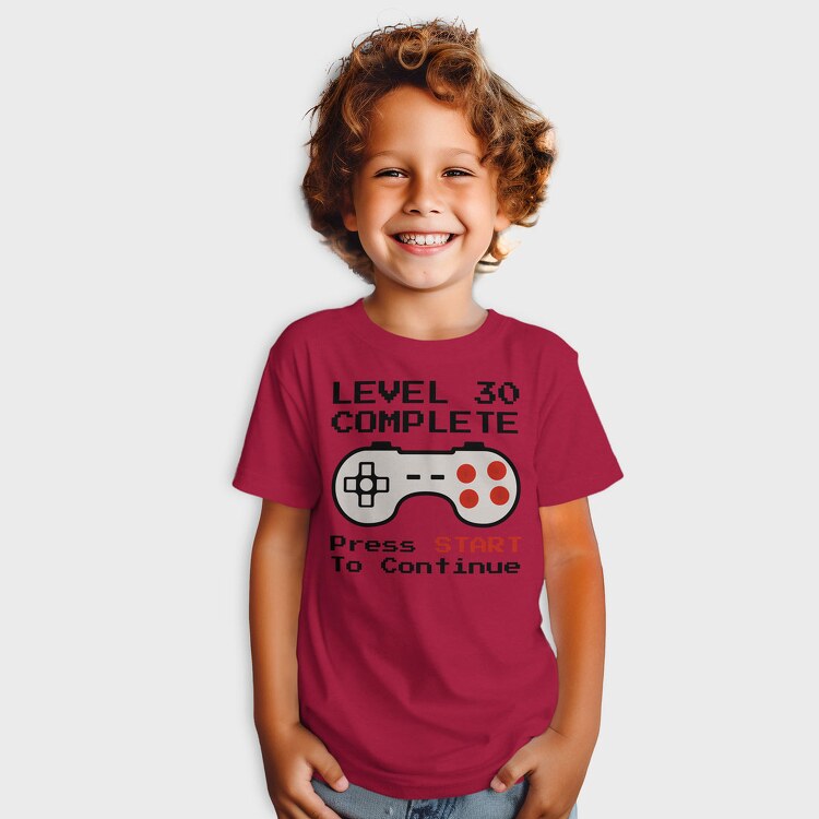 Retro Gamepad Lvl 30 Complete, Tricou Copii