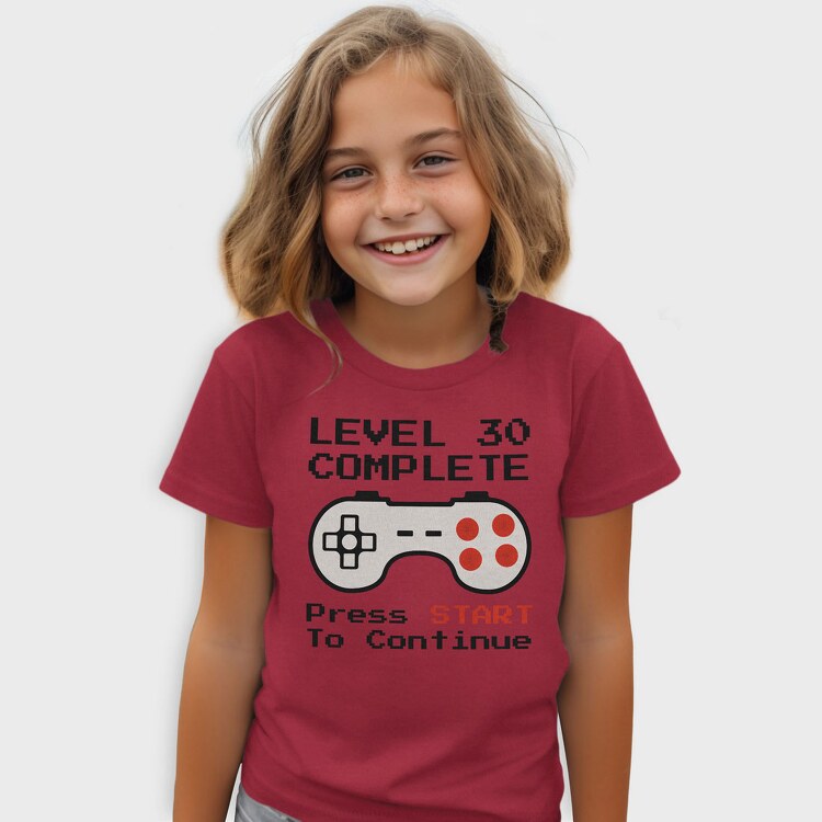 Retro Gamepad Lvl 30 Complete, Tricou Copii