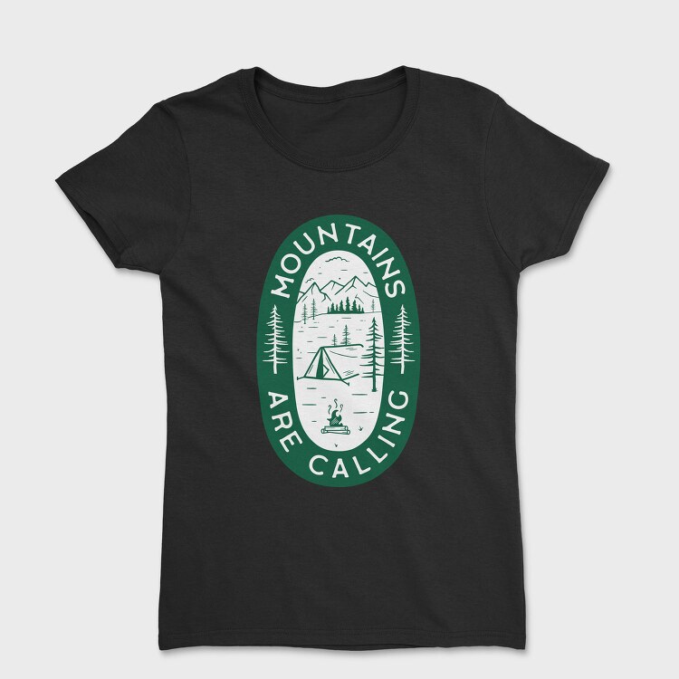 Mountains Are Calling Green, Tricou Femei