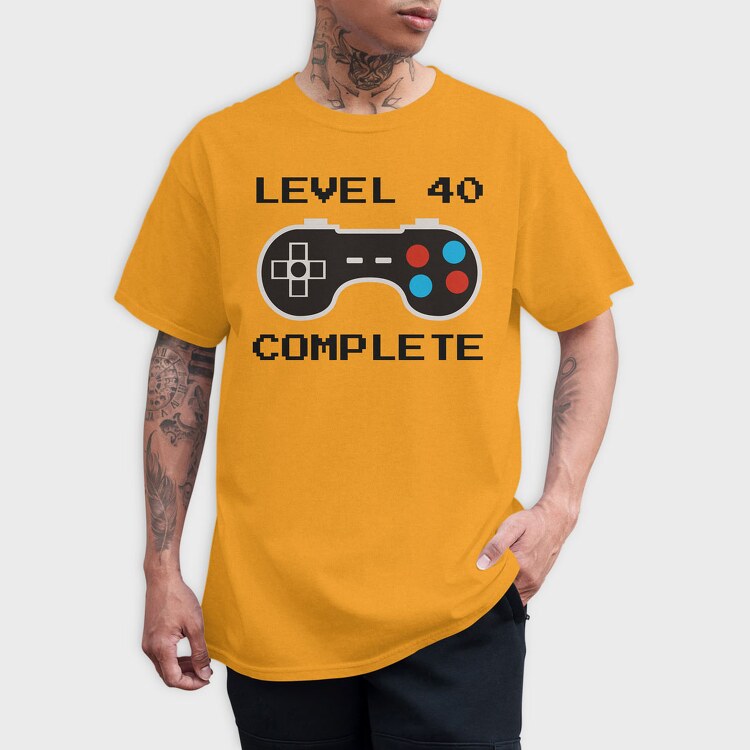 Retro Gamepad Lvl 40 Complete, Tricou Barbati (Unisex)
