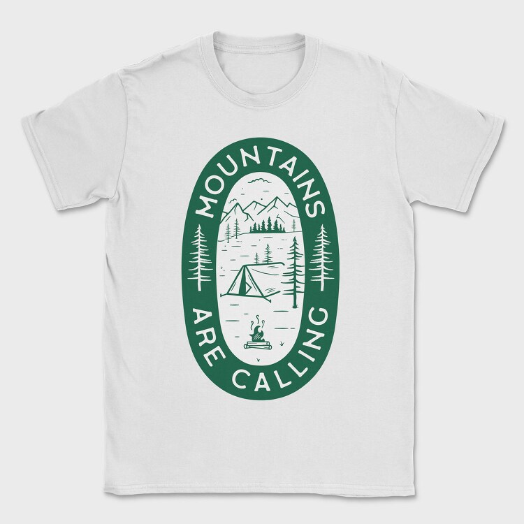 Mountains Are Calling Green, Tricou Barbati (Unisex)
