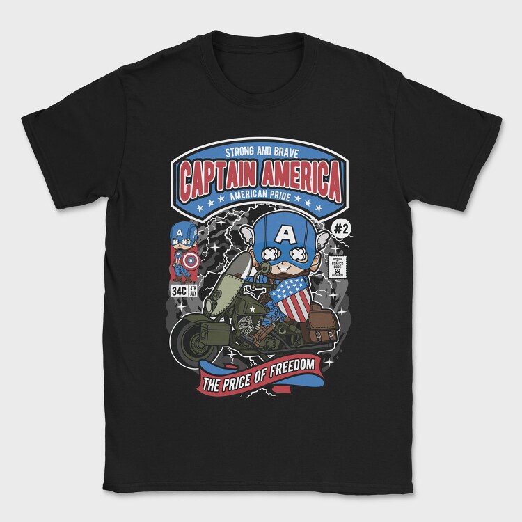 Captain America Motorcycle, Tricou Barbati (Unisex)