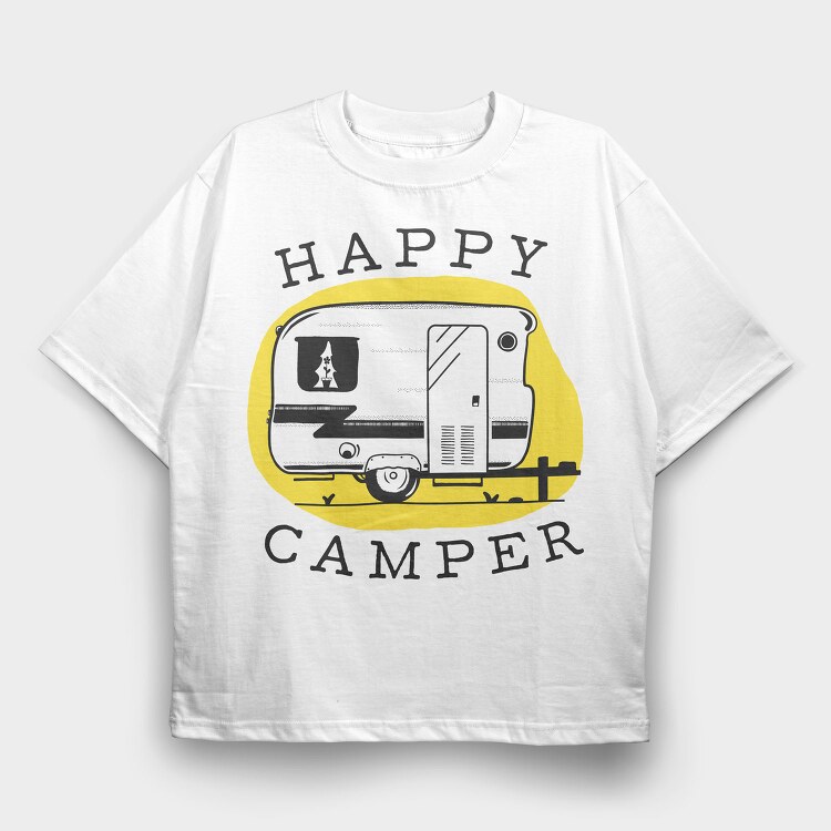 Happy Camper 2, Tricou Oversize Barbati (Unisex)
