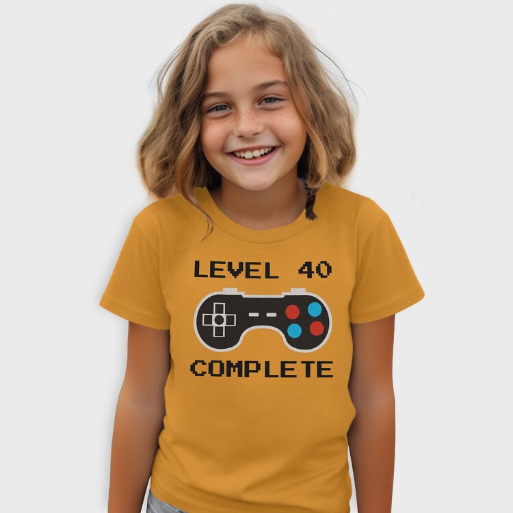 Retro Gamepad Lvl 40 Complete, Tricou Copii
