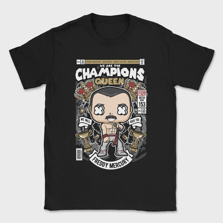 Freddy Mercuri Queen, Tricou Barbati (Unisex)