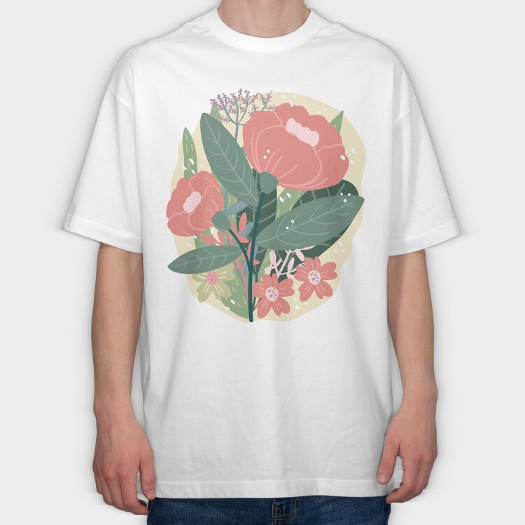 Bouquet of Flowers 3, Tricou Oversize Barbati (Unisex)