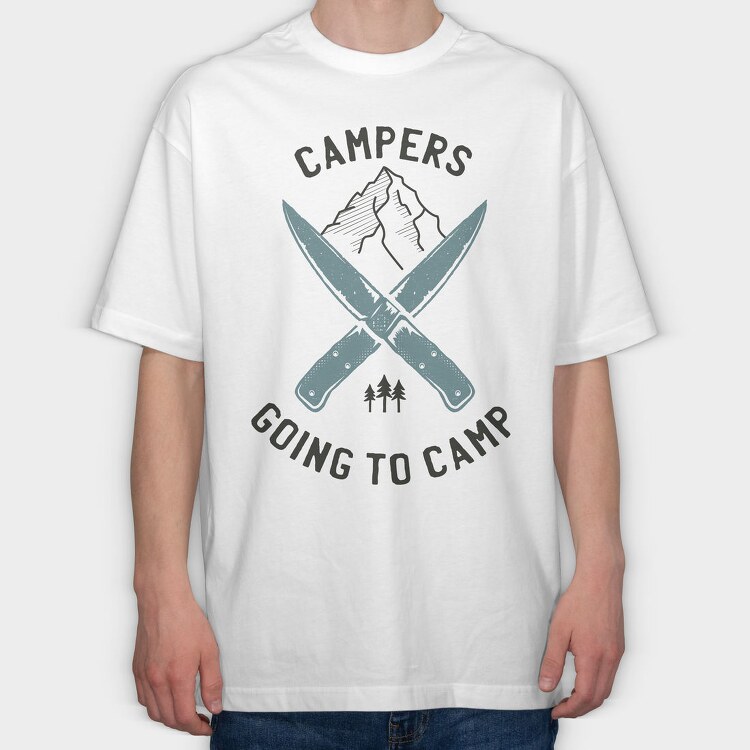 Campers Going Camp, Tricou Oversize Barbati (Unisex)