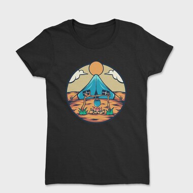 Camping Illustration, Tricou Femei