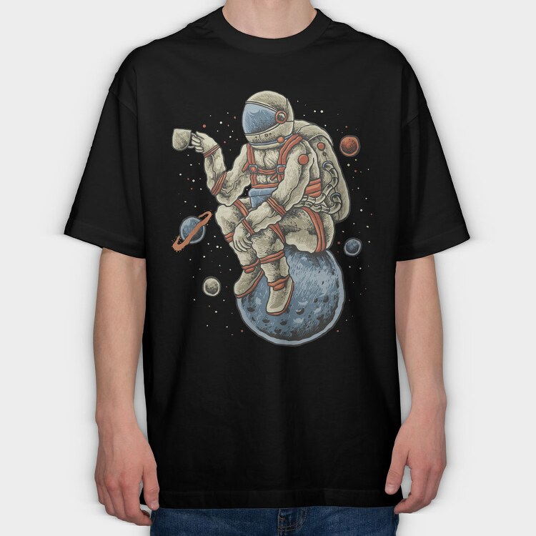 Coffee Astronaut, Tricou Oversize Barbati (Unisex)