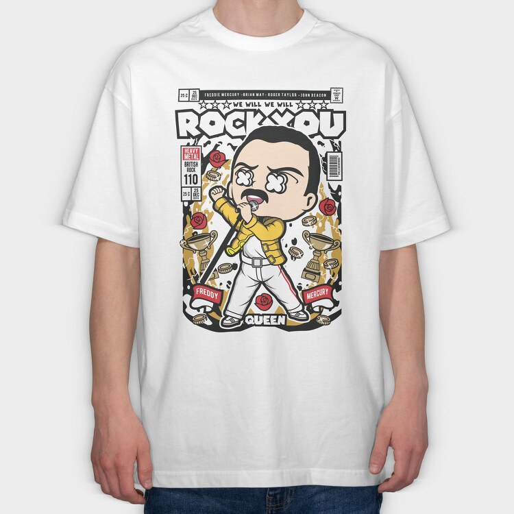 Freddy Mercury, Tricou Oversize Barbati (Unisex)