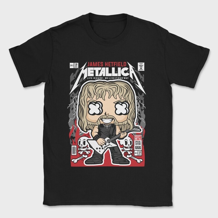 James Hetfield Metallica, Tricou Barbati (Unisex)
