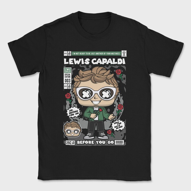 Lewis Capaldi, Tricou Barbati (Unisex)