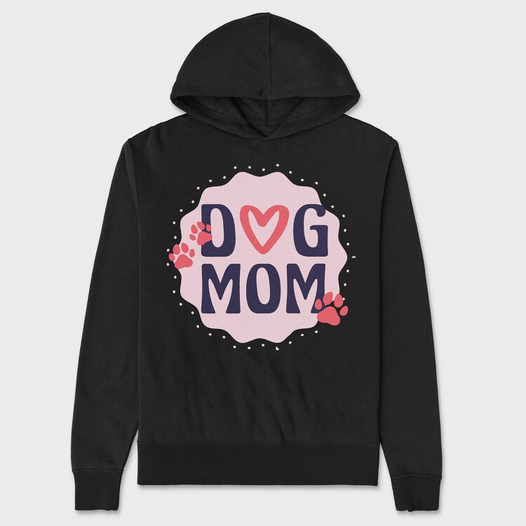 Dog Mom, Hanorac Oversize Barbati (Unisex)