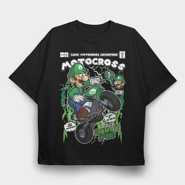 Luigi Motocross, Tricou Oversize Barbati (Unisex)
